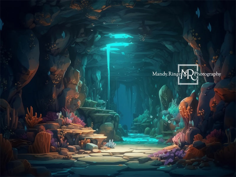 Kate Mermaid Sea Cave Summer Backdrop Designed by Mandy Ringe Photography