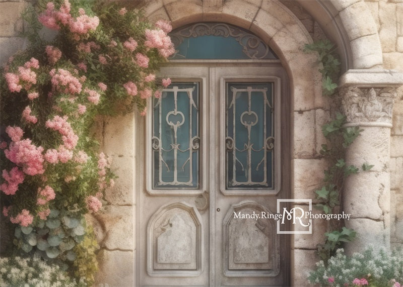 Kate Ornate Castle Door with Spring Flowers Backdrop Designed by Mandy Ringe Photography
