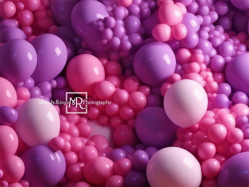 Kate Pink and Purple Balloon Wall Backdrop Designed by Mandy Ringe Photography