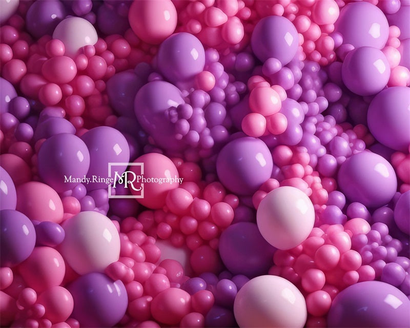 Kate Pink and Purple Balloon Wall Backdrop Designed by Mandy Ringe Photography