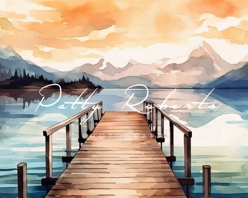 Kate Summer Painted A Pier on Lake Backdrop Designed by Patty Robert