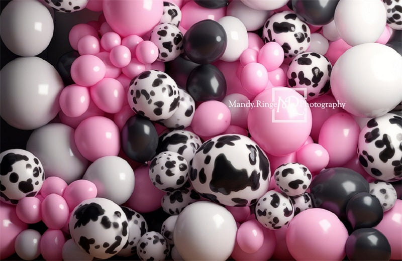 Kate Pink Black Cowprint Balloon Wall Backdrop Designed by Mandy Ringe Photography