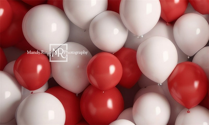 Kate Red and White Balloon Wall Backdrop Designed by Mandy Ringe Photography