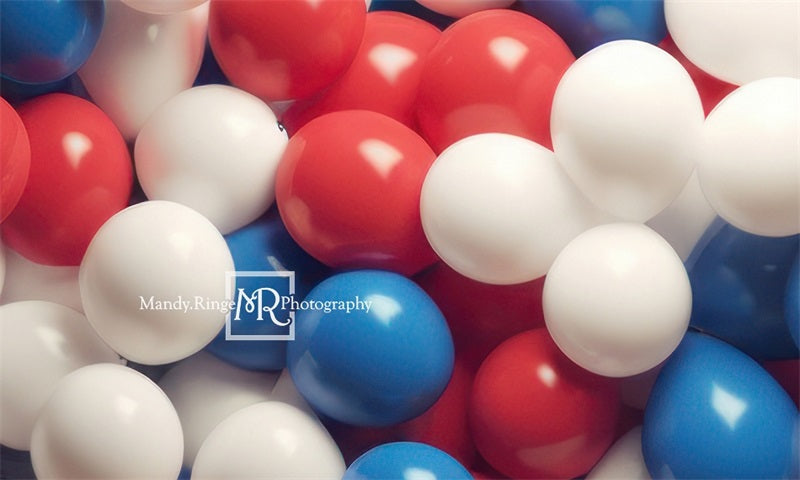 Kate Red White Blue Balloon Wall Backdrop Designed by Mandy Ringe Photography