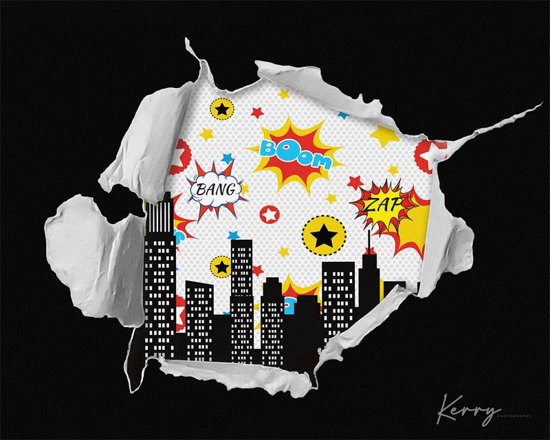 Kate Superhero City Broken Backdrop for Photography Designed by Kerry Anderson