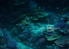 Zomerse onderwater zeemeerminnen grotvloerachtergrond ontworpen door Mandy Ringe Fotografie