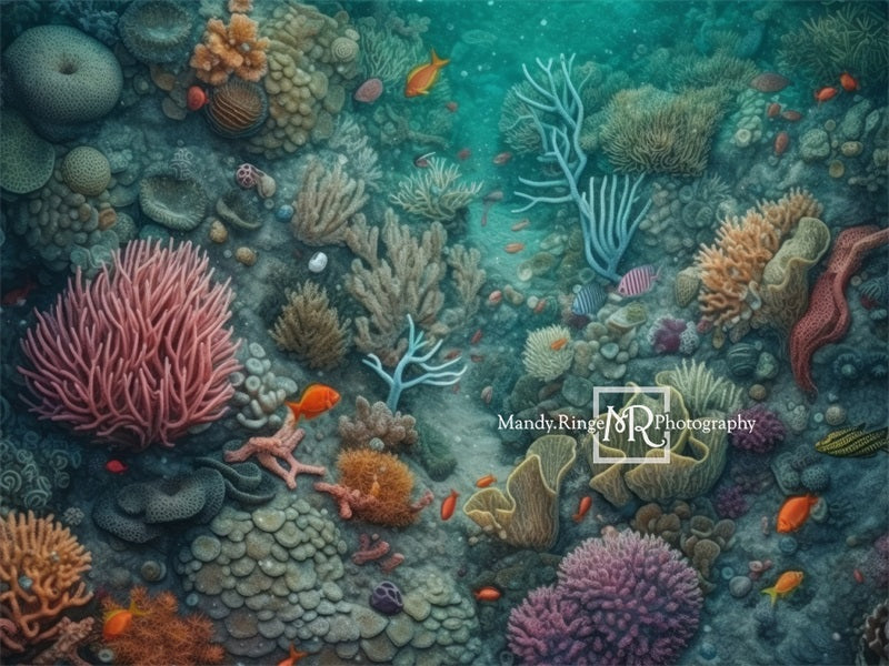 Kate Summer Underwater Ocean Reef Floor Backdrop Designed by Mandy Ringe Photography