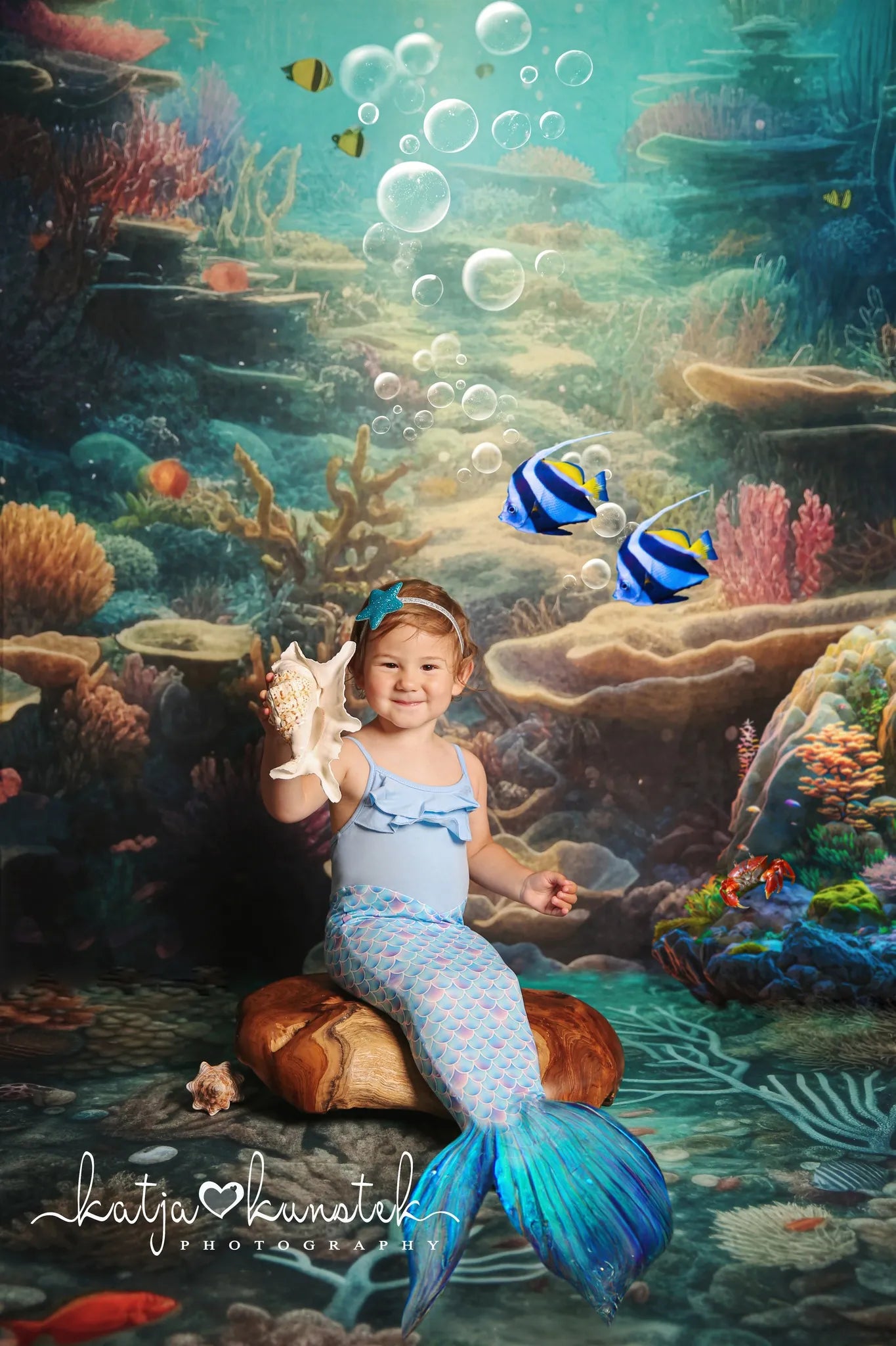 Kate Summer Underwater Ocean Scene Backdrop Designed by Mandy Ringe Photography