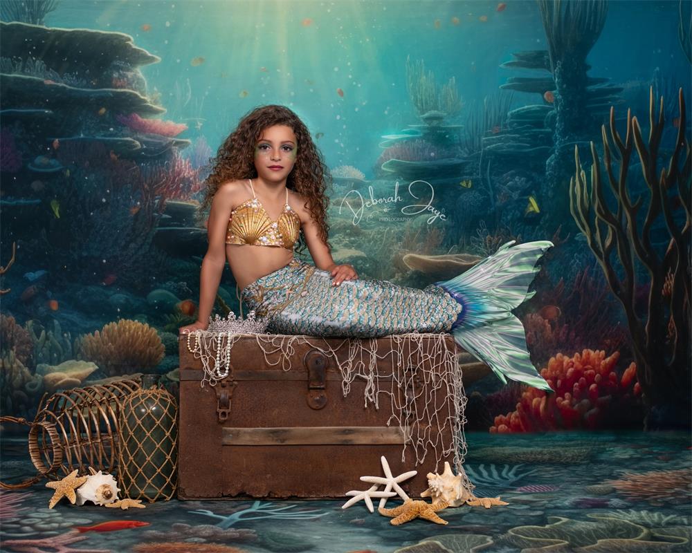Kate Summer Underwater Ocean Scene Backdrop Designed by Mandy Ringe Photography