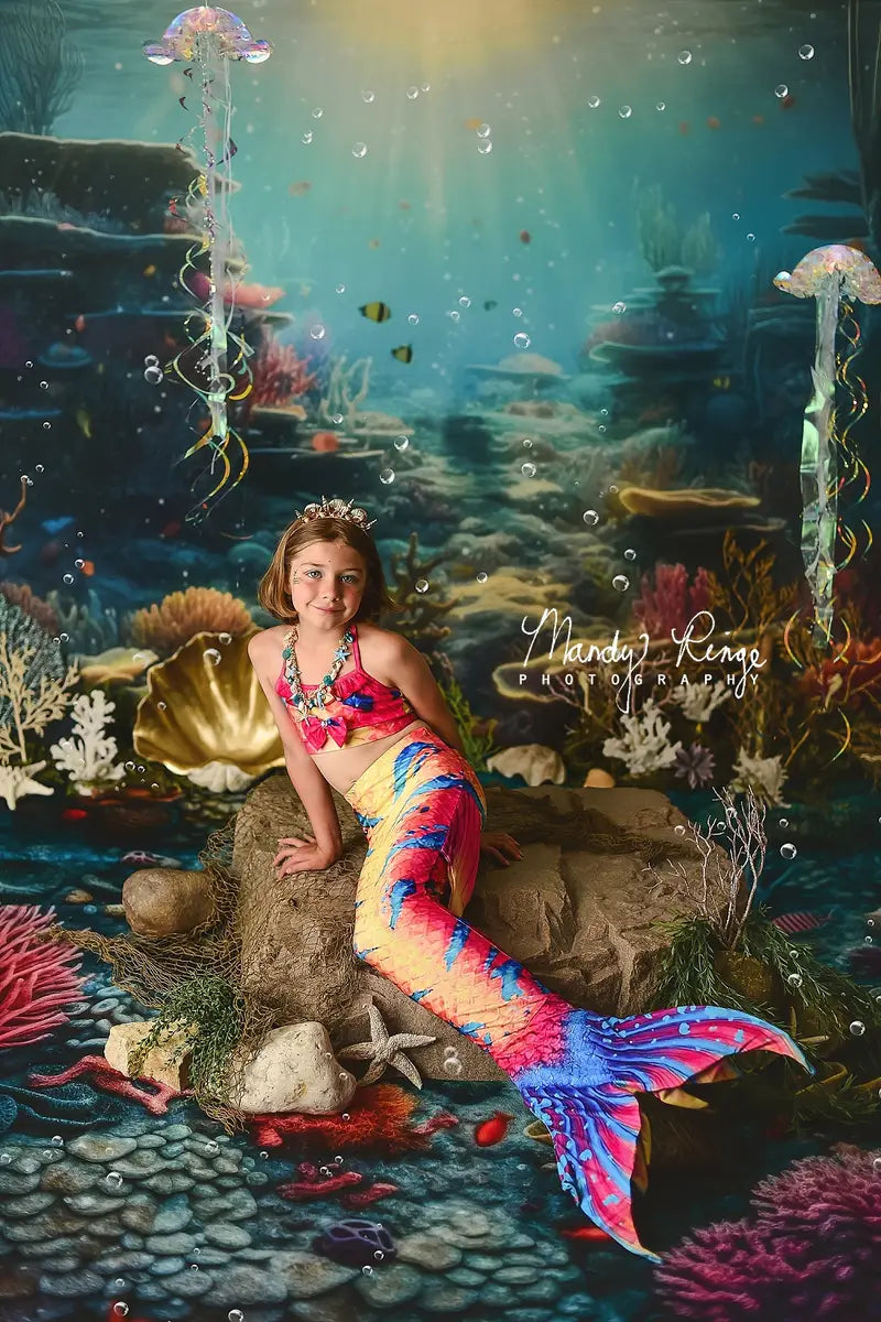 Kate Summer Underwater Ocean Scene Backdrop Designed by Mandy Ringe Photography