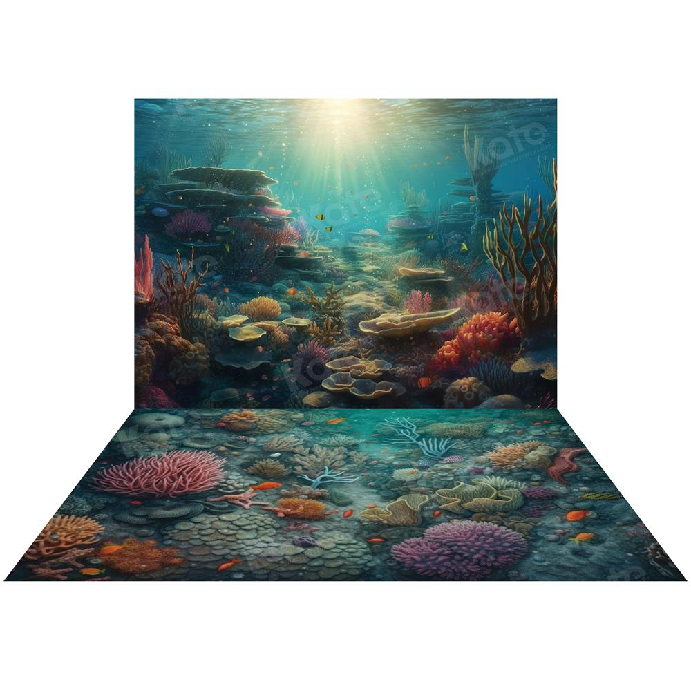 Kate Summer Underwater Backdrop+Coral Floor Backdrop