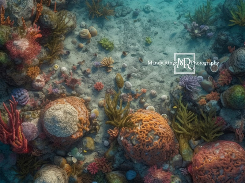 Kate Summer Underwater Ocean Scene Floor Backdrop Designed by Mandy Ringe Photography