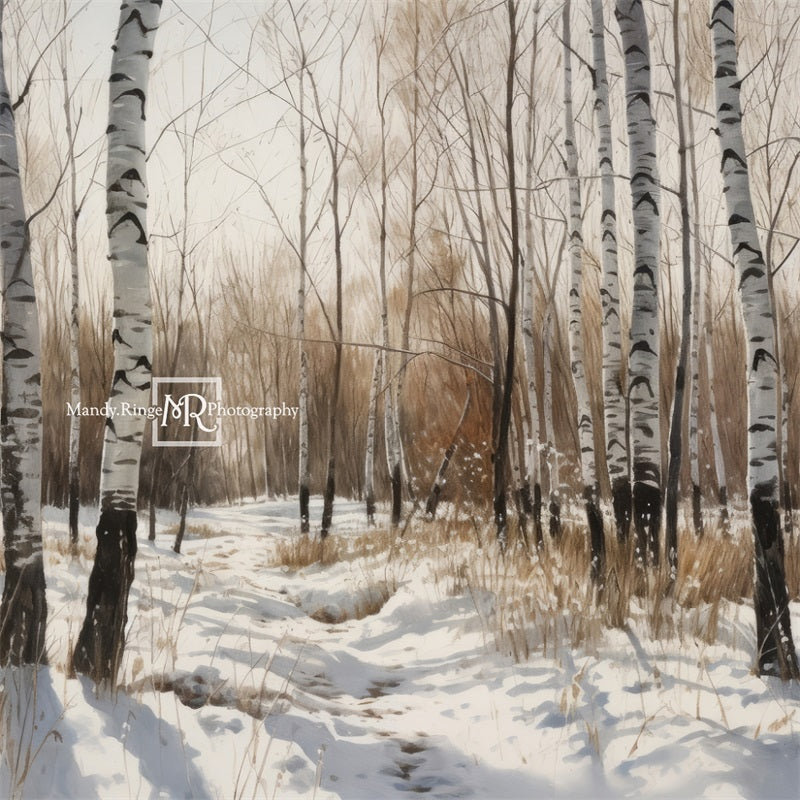 Aquarel Winterbosachtergrond Ontworpen door Mandy Ringe Fotografie