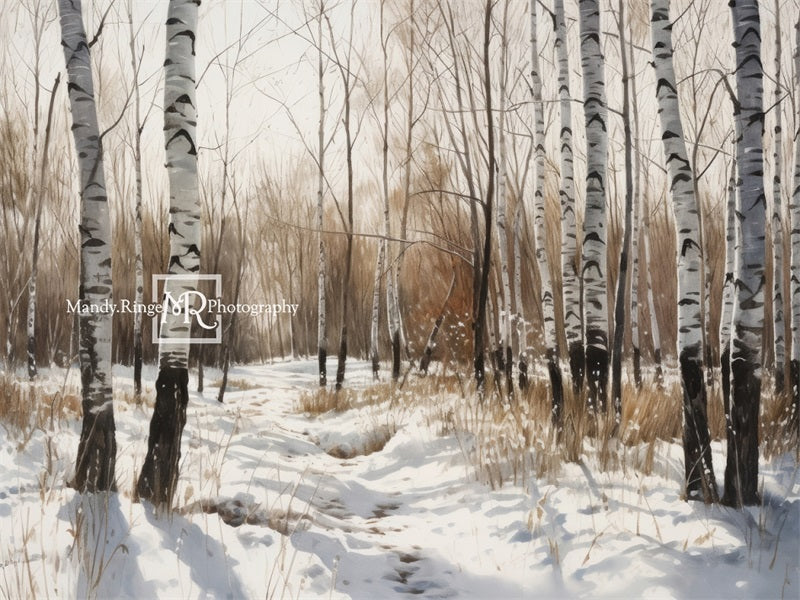 Aquarel Winterbosachtergrond Ontworpen door Mandy Ringe Fotografie