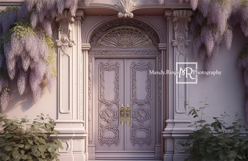 Kate Wisteria Vine with Light Purple Ornate Door Backdrop Designed by Mandy Ringe Photography