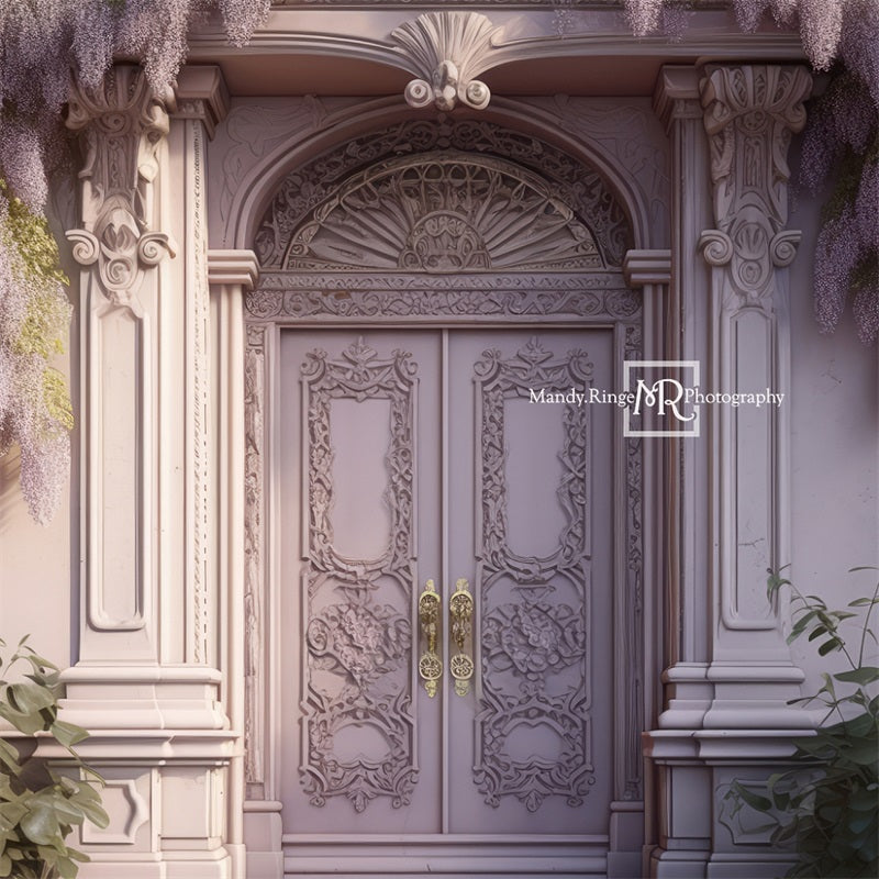 Kate Wisteria Vine with Light Purple Ornate Door Backdrop Designed by Mandy Ringe Photography