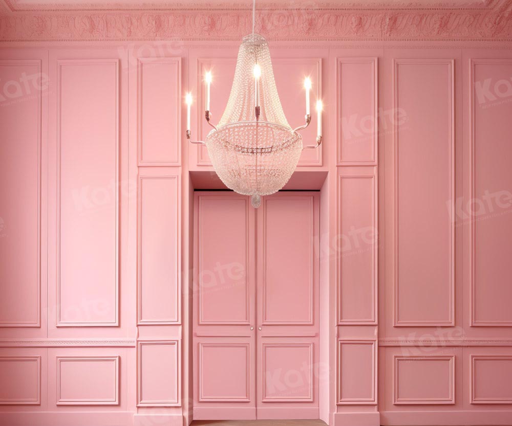 Roze modepop Fantasie Retro Wand Foto Achtergrond Ontworpen door Chain Fotografie