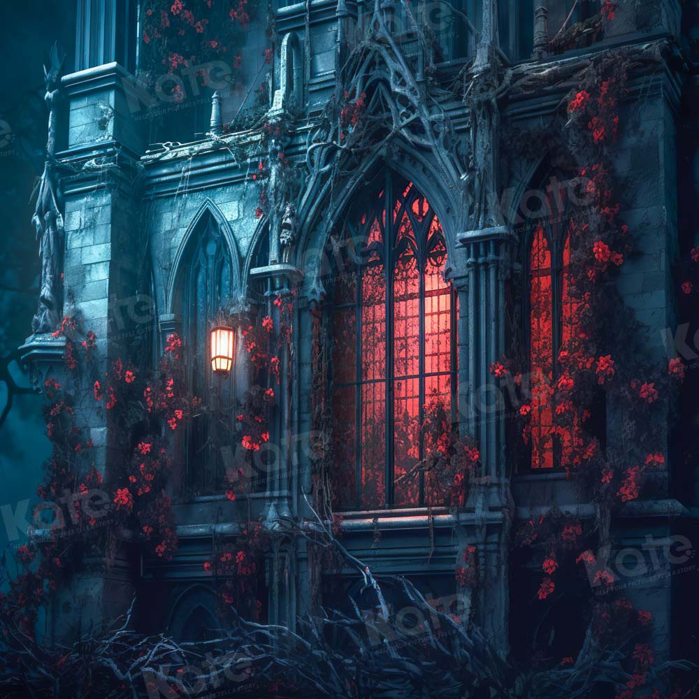 RTS Kate Halloween Night Castle Window Rose Backdrop Designed by Chain Photography