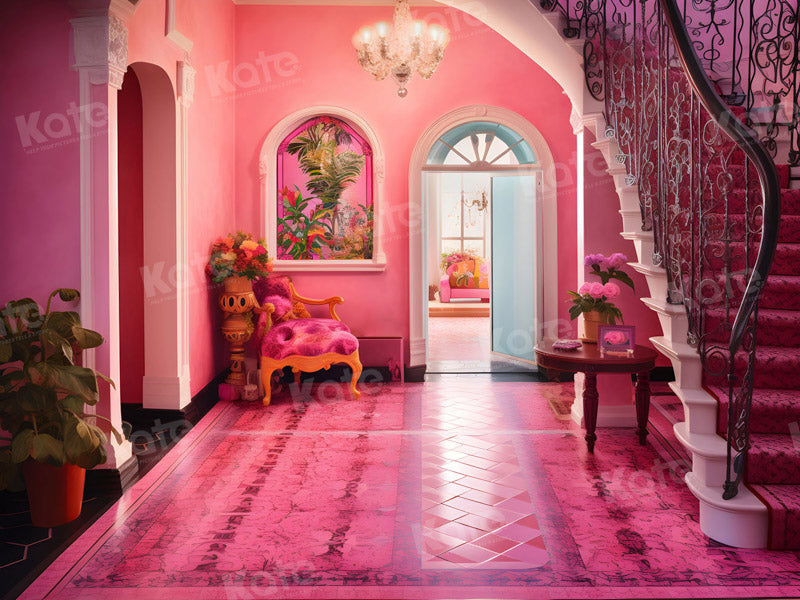 Modepop Fantasie Huis Trap Binnen Achtergrond voor Fotografie