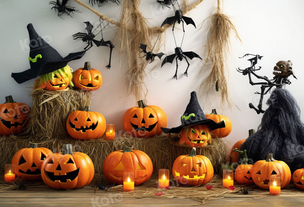 Fondo de Halloween de calabaza para truco o trato diseñado por Chain Photography