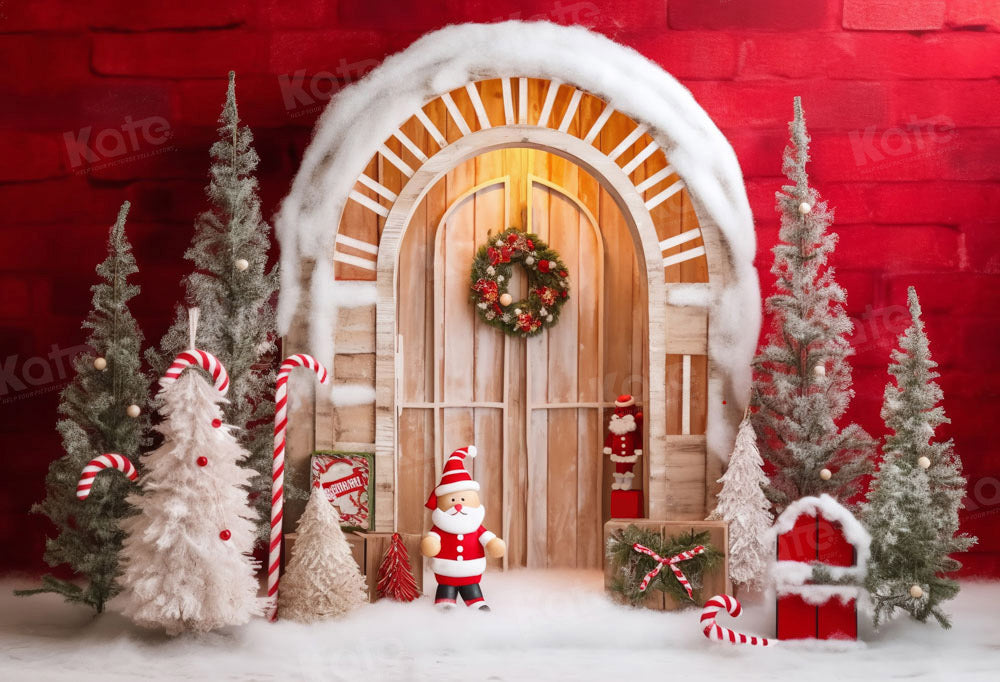 Kate Christmas Snowy Barn Little Santa Claus Backdrop Designed by Chain Photography
