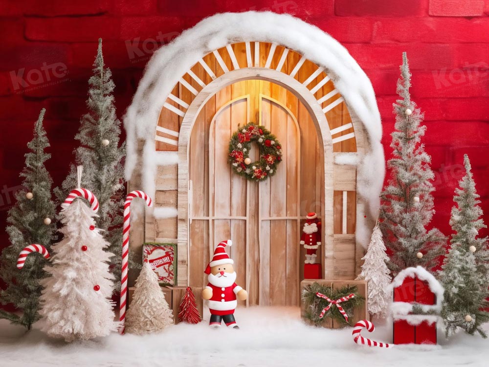 Kate Christmas Snowy Barn Little Santa Claus Backdrop Designed by Chain Photography