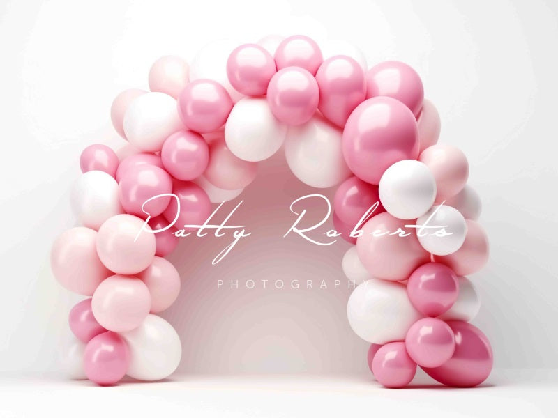Kate Pink and White Balloons Arch Backdrop Designed by Patty Robert
