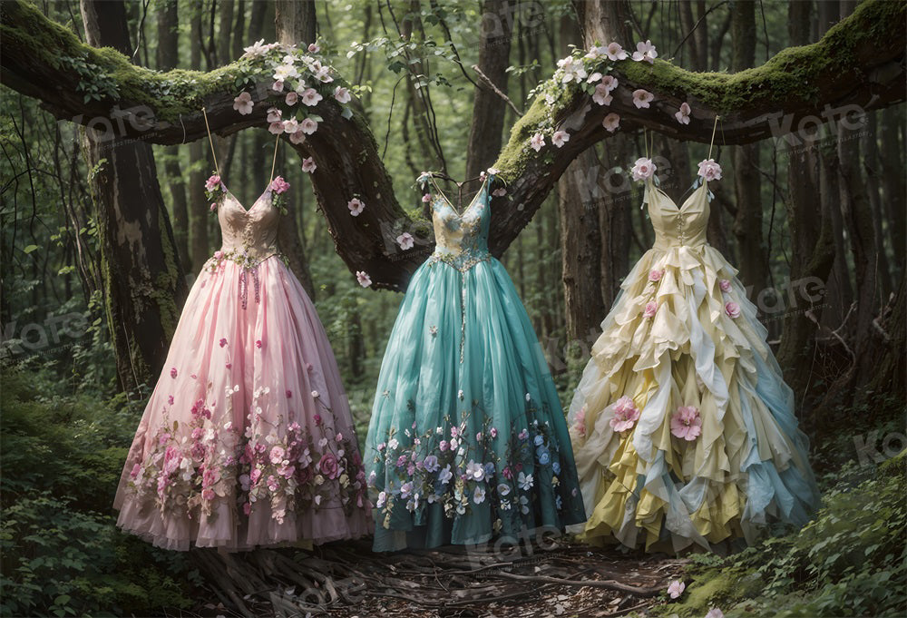 Kate Enchanted Dress Fairytale Gown Forest Summer Princess Backdrop for Photography