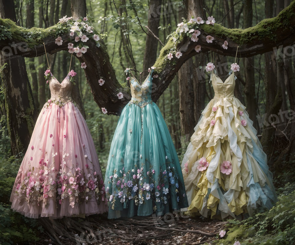 Vestido Encantado de Cuento de Hadas en el Bosque Verano Princesa Fondo para Fotografía