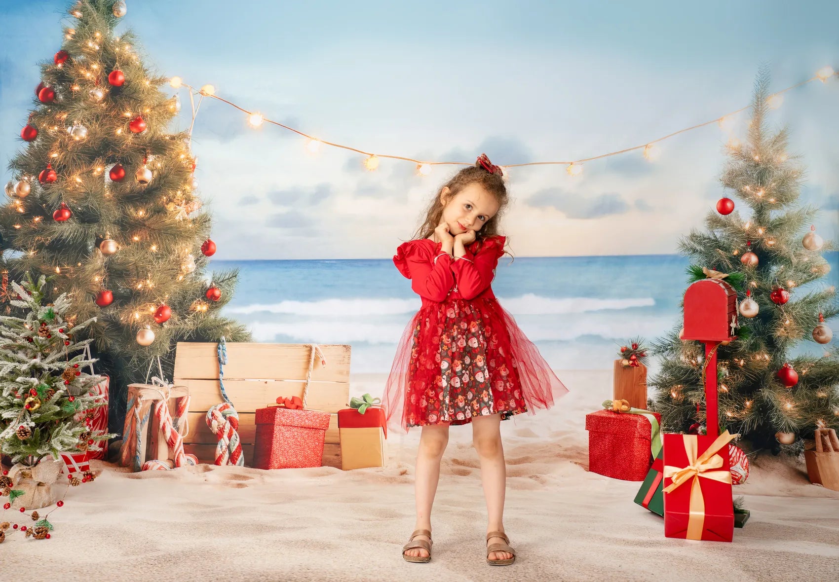 beach christmas dress Santa Claus Tropical Plus Size Christmas Dress For Women