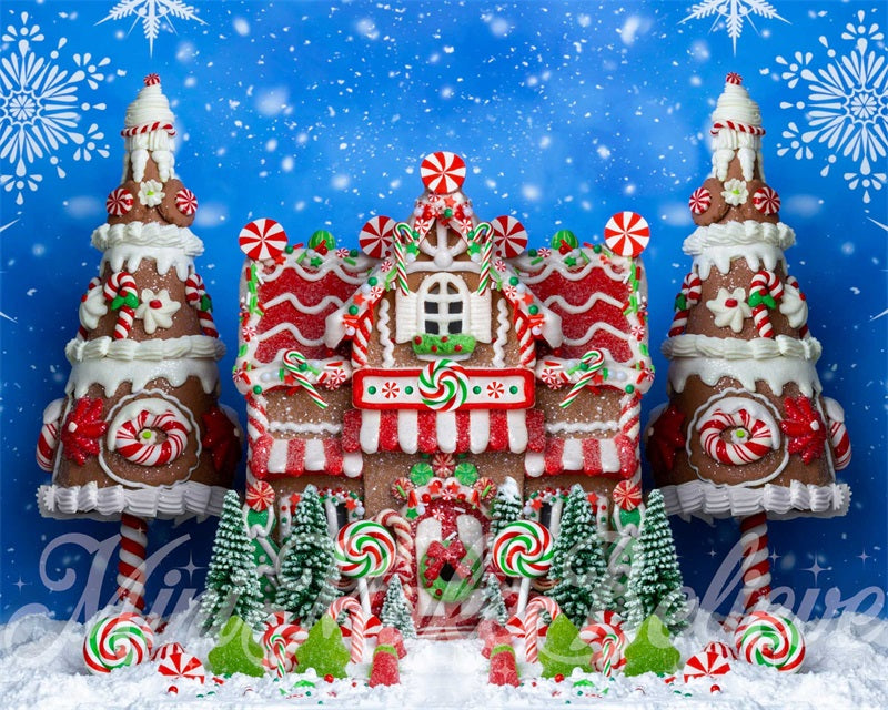 Kate Gingerbread House Christmas Backdrop Designed by Mini MakeBelieve