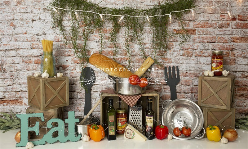 Kate Eat Italian Backdrop for Photography Designed by Jenna Onyia