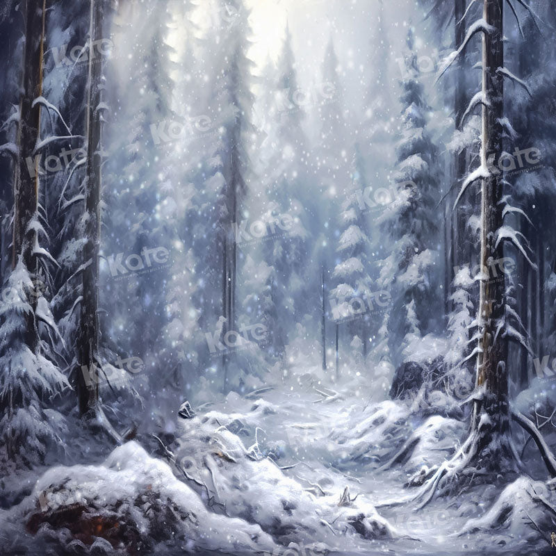 Kate Winter Outdoor Snow Tree Backdrop for Photography