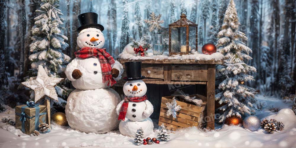 Fondo de pantalla de un muñeco de nieve diseñado por Chain Photography para la Navidad de Invierno.