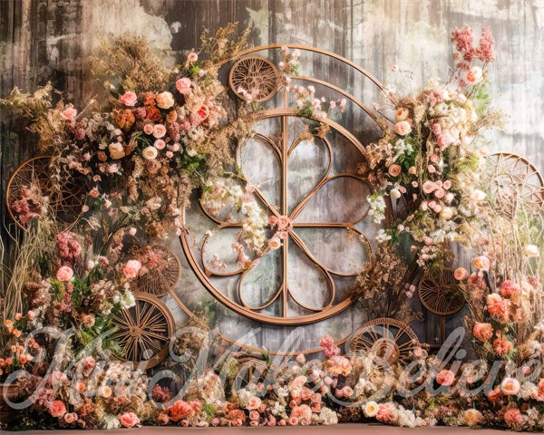 Boho Valentine Spring Wedding Floral Interior Backdrop Progettato da Mini MakeBelieve