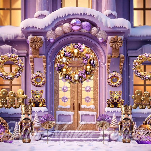 Kate Fancy Purple-Ornate Gold Backdrop Designed by Mini MakeBelieve