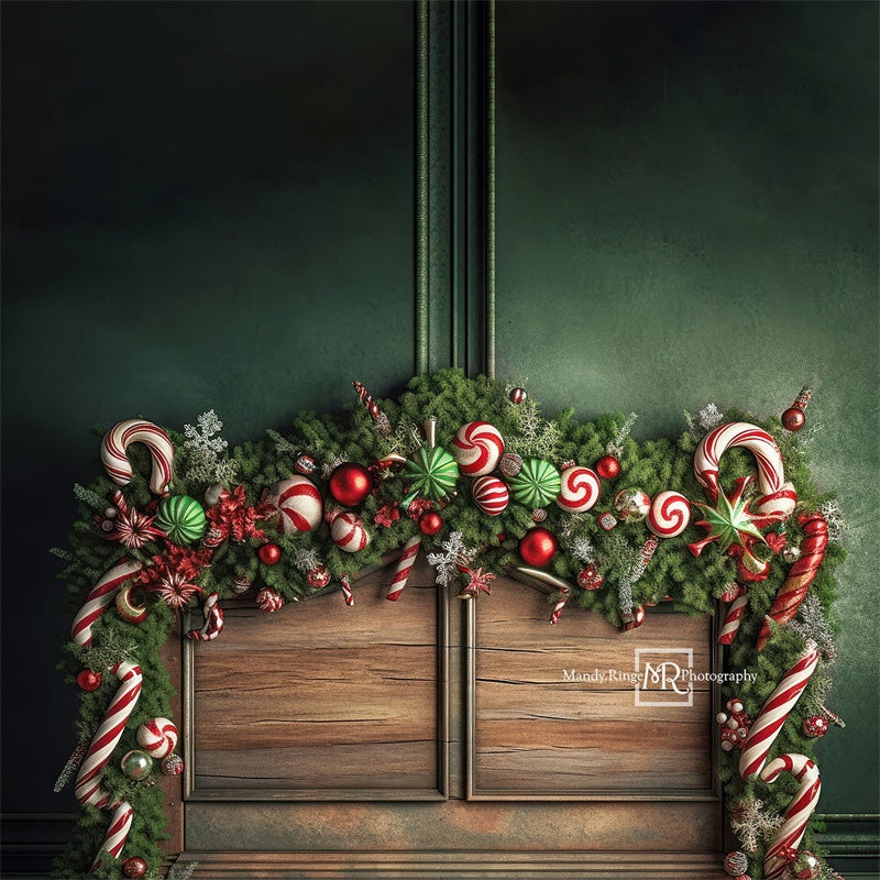 Kate Christmas Candy Cane Headboard Backdrop Designed by Mandy Ringe Photography
