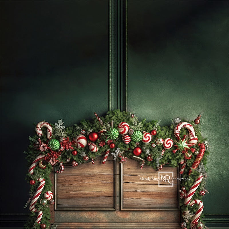 Kate Christmas Candy Cane Headboard Backdrop Designed by Mandy Ringe Photography