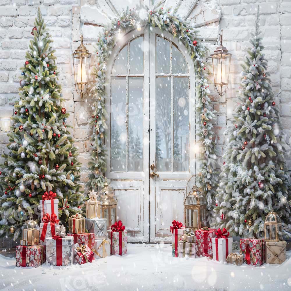 Kate Christmas Snow Tree Door Backdrop Designed by Emetselch