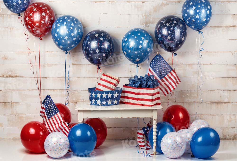 Kate Independence Day Balloon Cake Smash Backdrop Designed by Emetselch