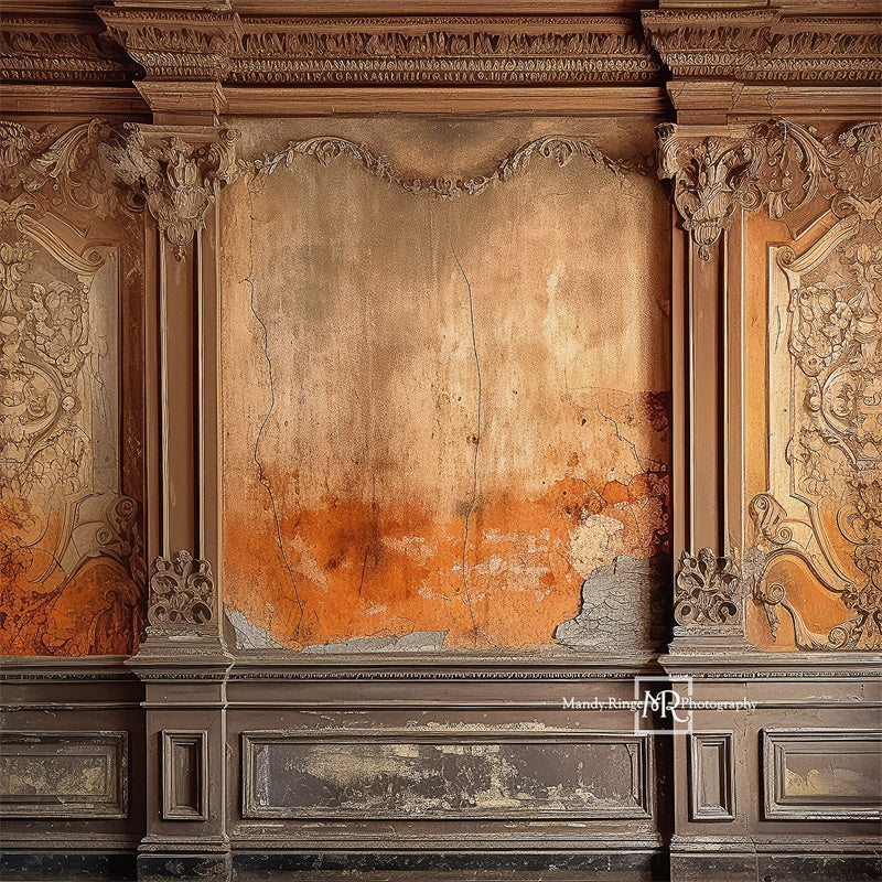 Kate Distressed Victorian Wall with Autumn Colors Backdrop Designed by Mandy Ringe Photography