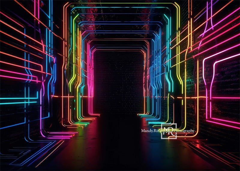 RTS Kate Neon Light Hallway Backdrop Designed by Mandy Ringe Photography