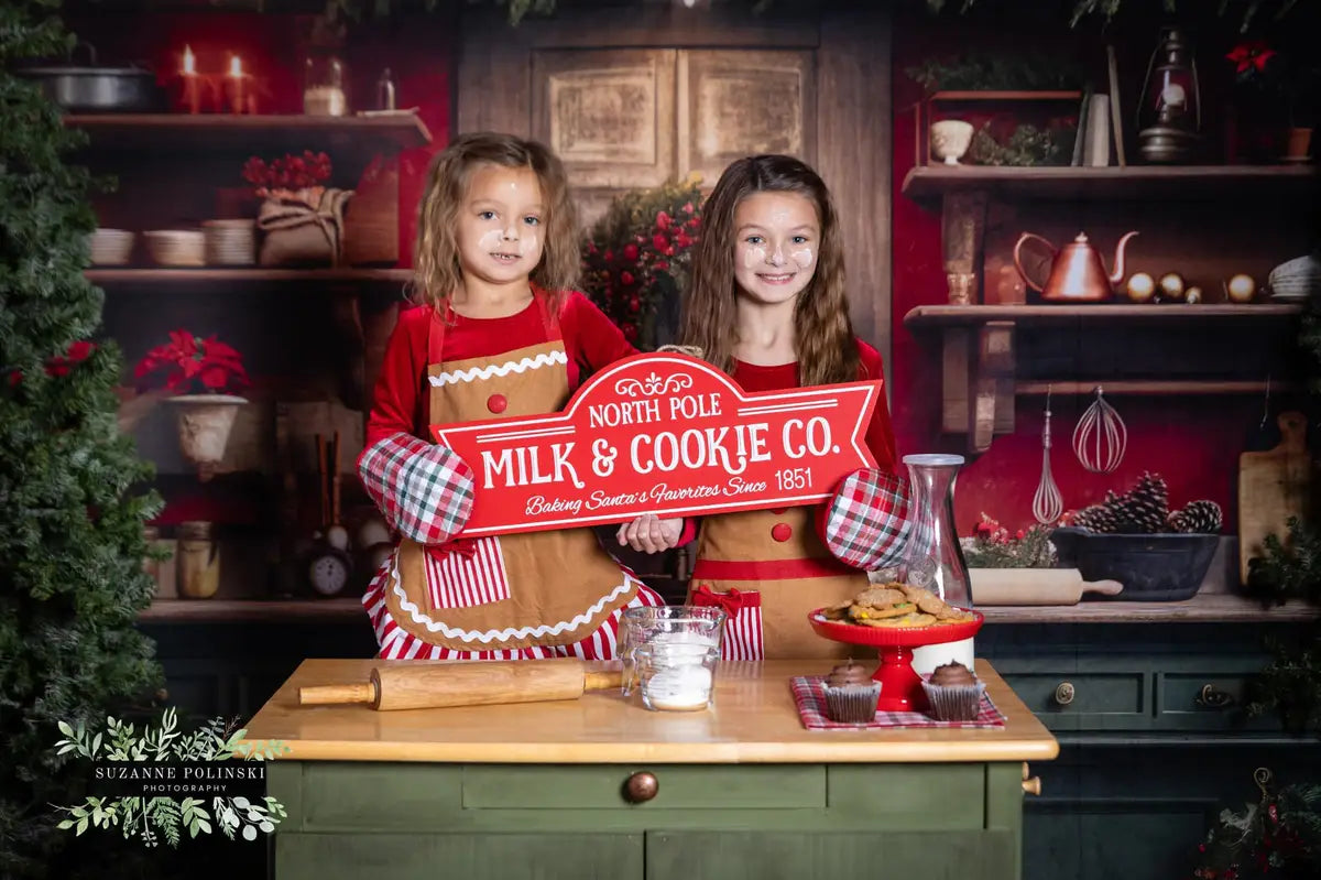 Fondo de cocina de Navidad rojo y verde diseñado por Mandy Ringe Fotografía