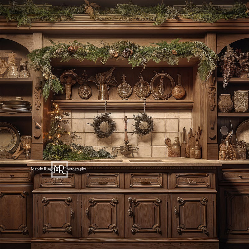 Kate Warm Winter Kitchen Backdrop Designed by Mandy Ringe Photography
