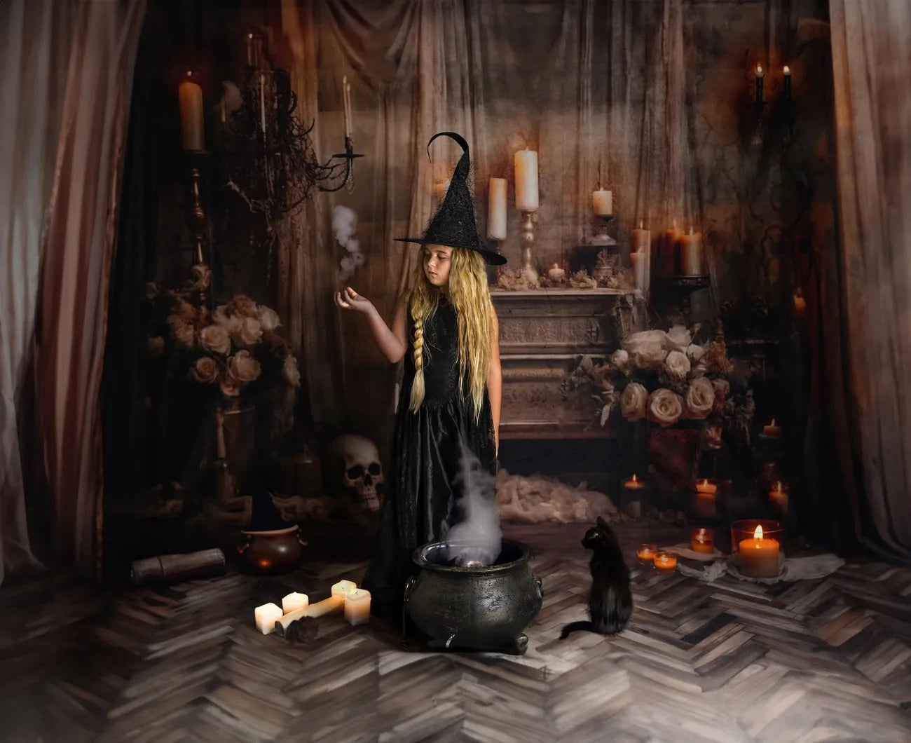 Kate Halloween Retro Spooky Backdrop Designed by Emetselch