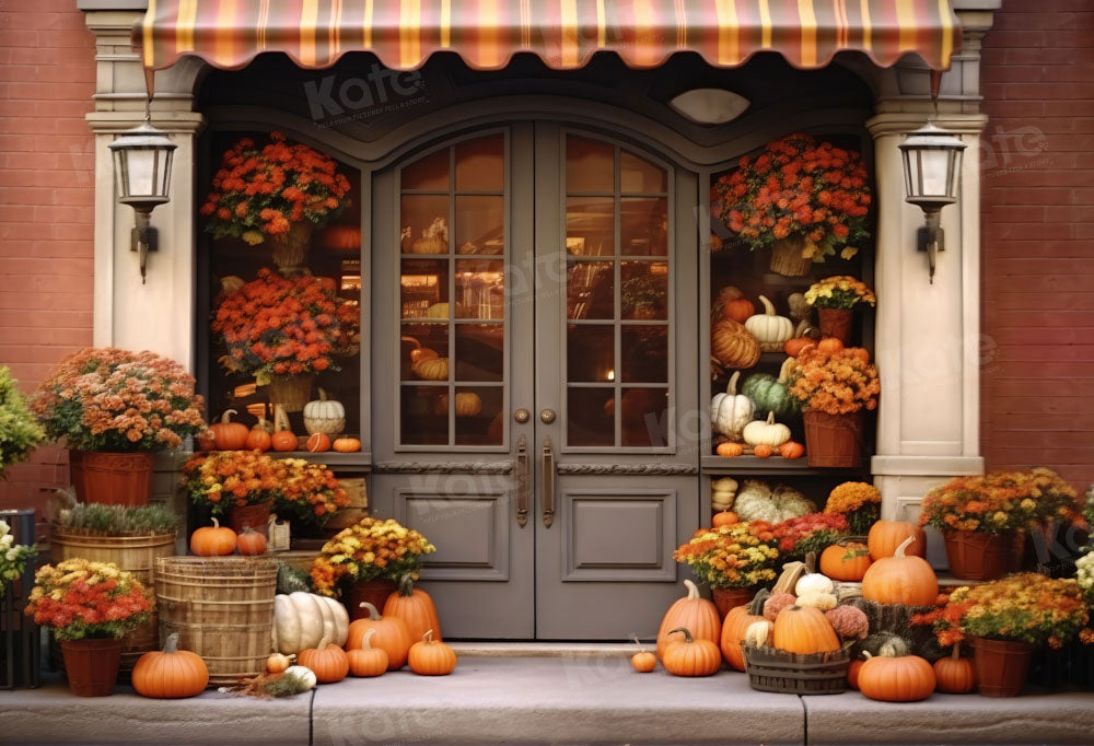 Kate Autumn Pumpkin Store Backdrop for Photography Designed by Emetselch