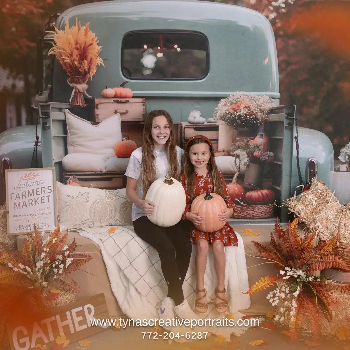 Kate Fall Pumpkin Truck Backdrop