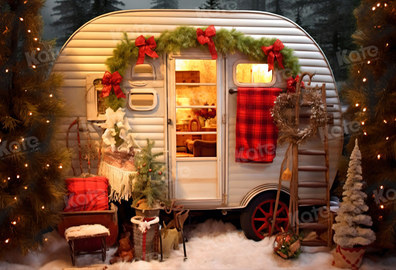 Kate Christmas Outside Camping Backdrop for Photography