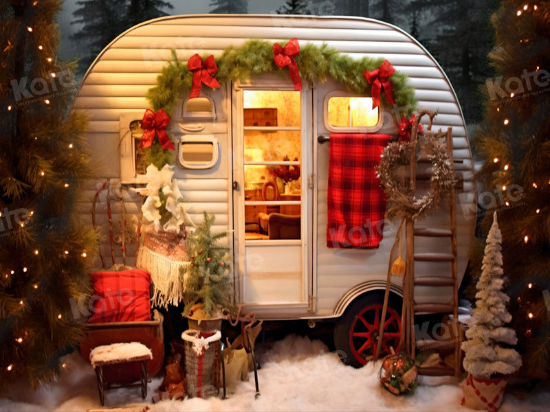 Kate Christmas Outside Camping Backdrop for Photography