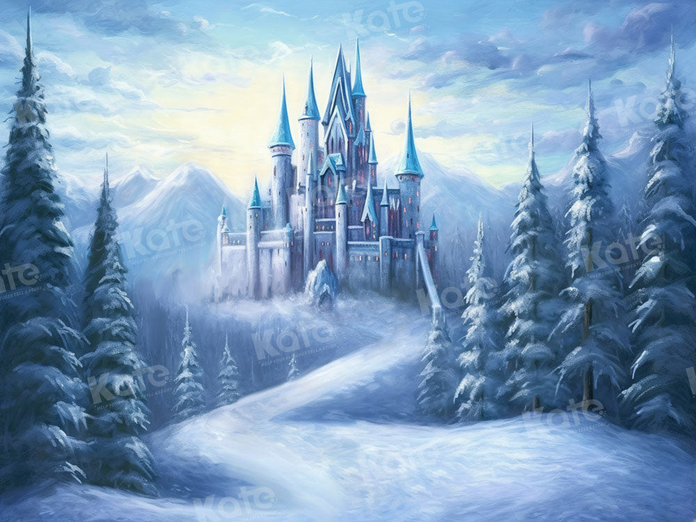 Kate Winter Ice Frosted World Castle Backdrop Designed by GQ